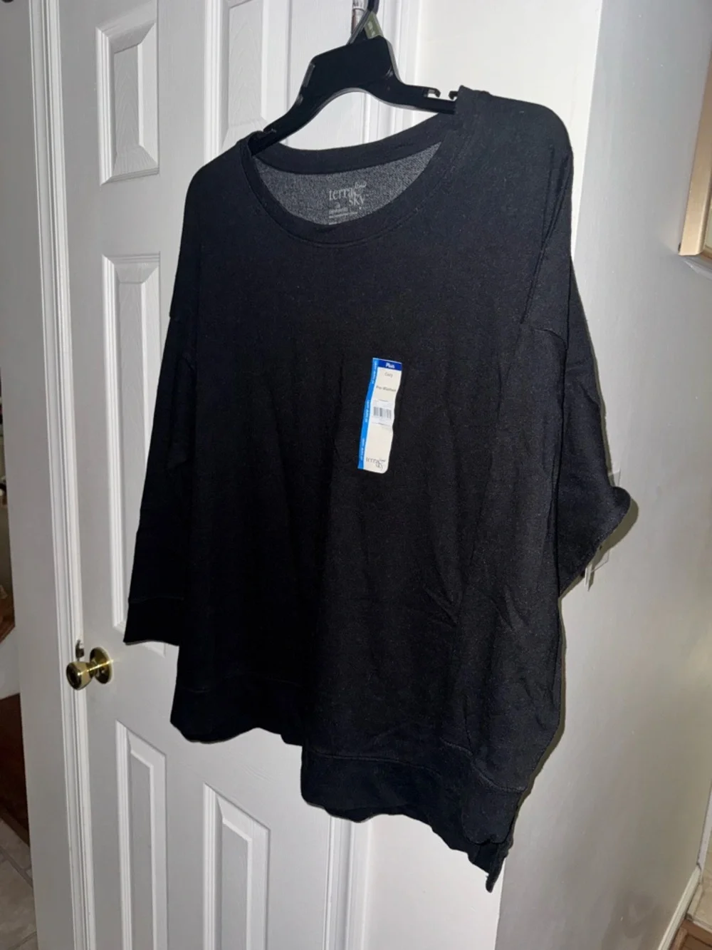 Terra & Sky Plus 2X 20W-22W Black Cozy Pre-Washed Sweatshirt French Terry NWT - Picture 5 of 13